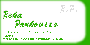reka pankovits business card