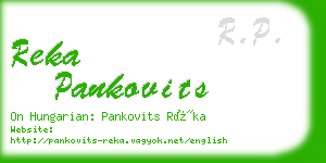 reka pankovits business card